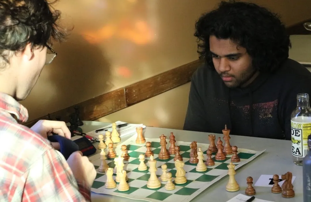 Manu Kadiyala playing chess